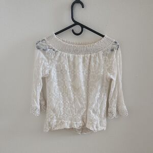 Elegant White Lace Off-Shoulder Top